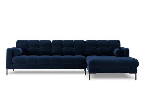 Cosmopolitan Design rechter hoekbank Bali 5-zits, flueel, koningsblauw - 185x293x75cm