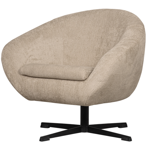 BePureHome draaibare fauteuil Derby - Polyester - Zand - 70x85x74 - vtwonen shop