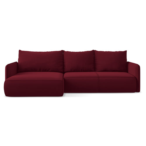 LaMiaSofa hoekbank links Palermo - velours - bourgondië - 240x148x86