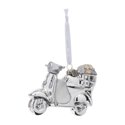 Rivièra Maison RM Limited Flower Scooter Ornament - Glas - Zilver - vtwonen shop