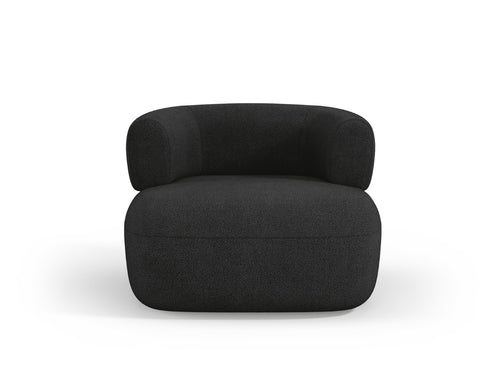 Micadoni Fauteuil Jenny boucle, zwart - 88x90x73cm