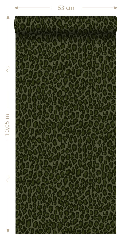 ESTAhome behang panterprint donkergroen - 53 cm x 10.05 m - 139153
