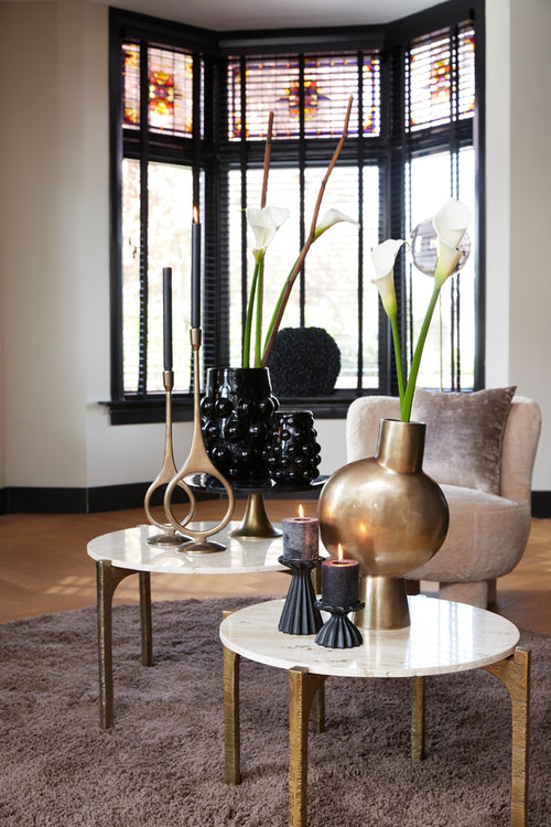 Light & Living salontafel KANAE - Ø76x44cm - bruin - Set van 2