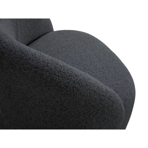 Cosmopolitan Design - Fauteuil Bari structurele stof donkergrijs gemêleerd - 72x86x80cm
