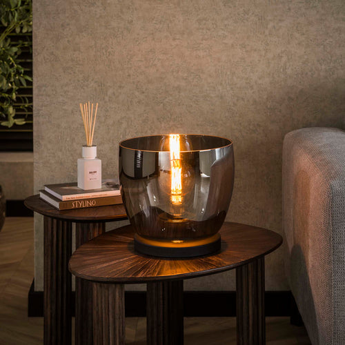 Giga Meubel Vloerlamp Up L - Smoke Glas - 1-Lichts - 29x29x27cm - vtwonen shop