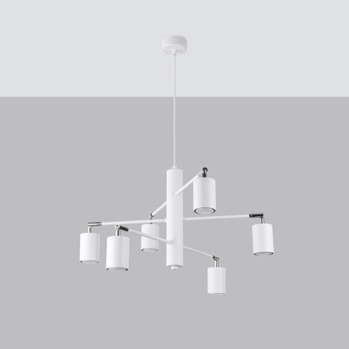 Sollux Lighting Kroonluchter LEMMI 6 wit - 77x77x125cm
