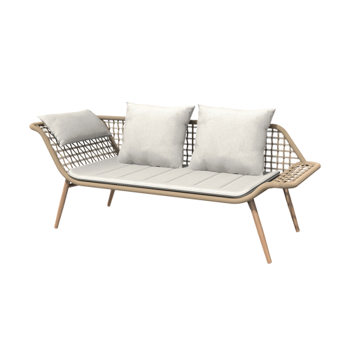 Lisomme Eliana Rotan Tuinbank Naturel - Met Zitkussens - vtwonen shop