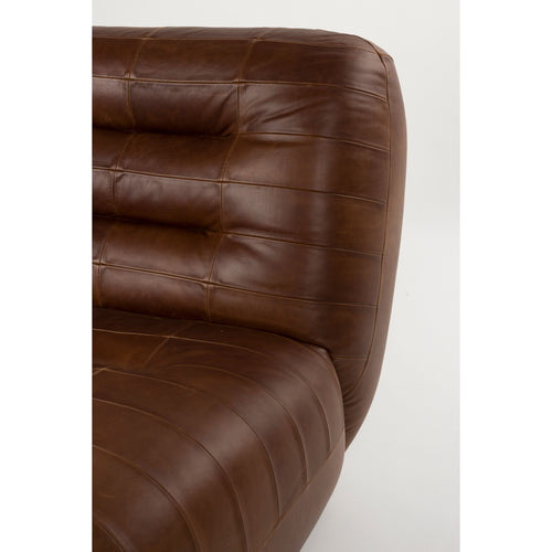 Dutchbone Wyatt Fauteuil Leer Chocolade Bruin - vtwonen shop