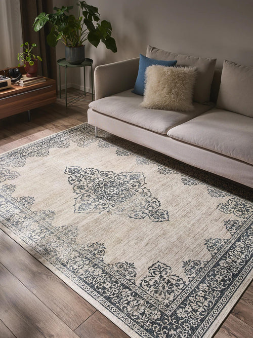 benuta wasbaar vloerkleed Laury - grijs - 200x300 cm
