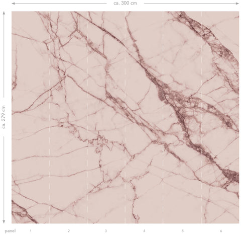 ESTAhome fotobehang marmer grijs roze - 3 x 2,79 m - 158949