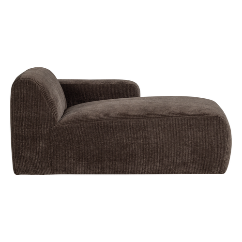 WOOOD chaise longue bank rechts Mojo Base - Rib - Bruin - 74x112x162
