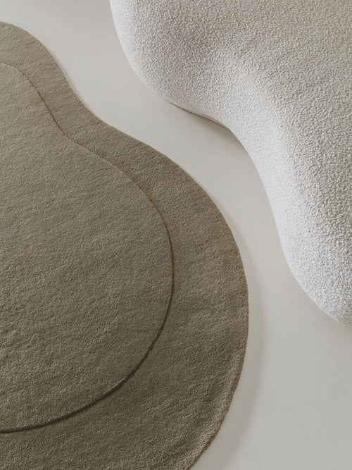 benuta wollen vloerkleed Shape - groen - 140x200 cm