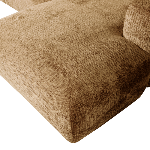 WOOOD chaise longue bank rechts Cloud - Chenille - Geel - 80x280x165