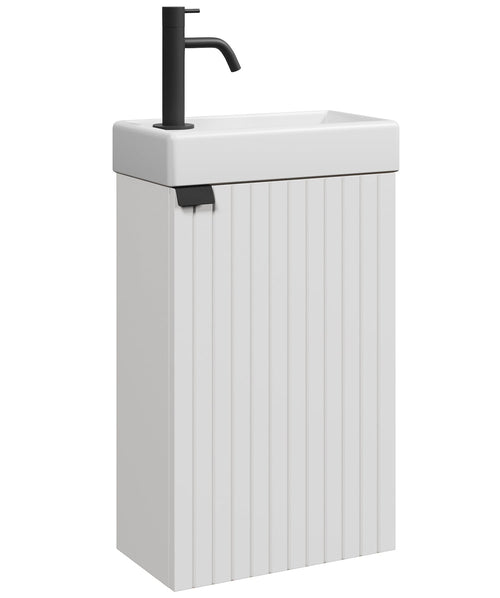 Badplaats Toiletmeubel Bosco 40 x 22 cm – Mat Wit – Fonteinmeubel met Wastafel