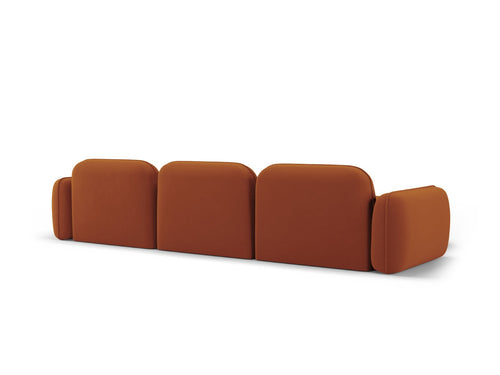 Cosmopolitan Design Modulaire hoekbank links Sydney 4-zits, flueel, terracotta - 165x320x70cm