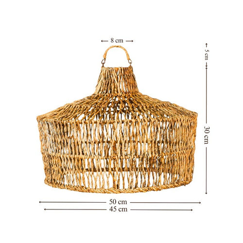 Furnilux Hanglamp van Bananenvezel – Handgemaakt, Duurzaam & Sfeervol - Top: 8cm - Buik is 50cm - Bodem is 45cm - Hoogte is 35cm - hanger is 5cm - vtwonen shop