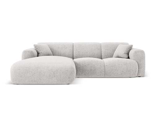 Cosmopolitan Design linker hoekbank Nolio 4-zits, chenille, lichtgrijs - 170x260x72cm
