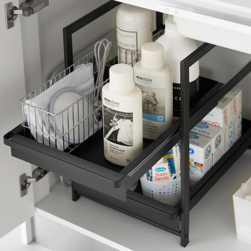 Set Van 2 Uitschuifbare Organizers Onder De Spoelbak Voor Organizer Keukenopslag Keuken Met 4 Haken En 1 Hangende Beker 2 Niveaus Staande Plank Keukenopslag Multifunctionele Kruidenrek Organizer Zwart Set Van 2 Uitschuifbare Organizers Onder De Spoelbak Voor Organizer Keukenopslag Keuken Met 4 Haken En 1 Hangende Beker 2 Niveaus Staande Plank Keukenopslag Multifunctionele Kruidenrek Organizer Zwart