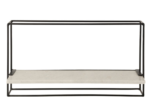 J-Line wandrek 1 Plank - ijzer/marmer - zwart/wit - large