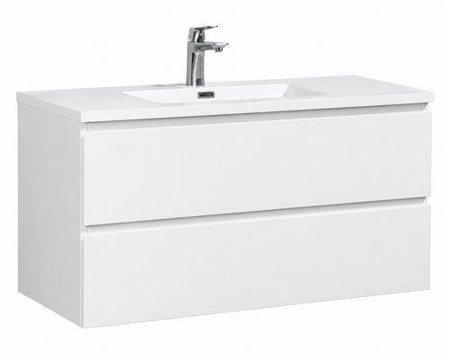 Badplaats Badkamermeubel Set Angela 100 cm – Wit Hoogglans – Badmeubel met Wastafel