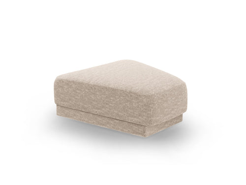 Micadoni Poef Miley structurele stof beige - 79x88x40cm