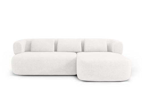 Micadoni rechter hoekbank Jenny 5-zits, boucle ivoor - 145x225x73cm