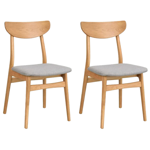 Rowico Home Rodham Eetkamerstoel Eiken - Lichtgrijs - Set Van 2