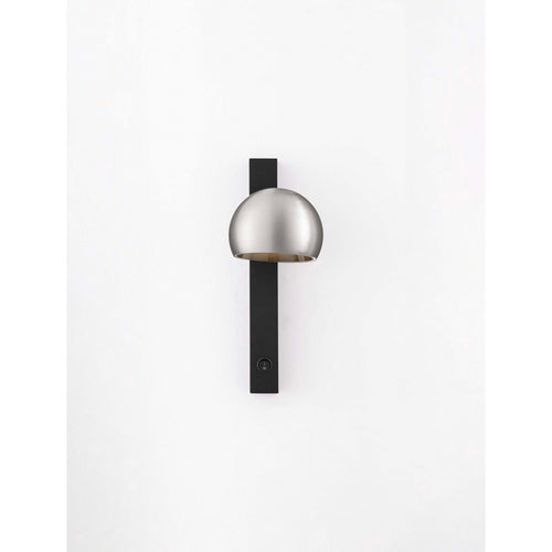 Nova Luce LUSA Leeslamp voor aan de muur, mat nikkel, zwarte LED 10W 644lm 3000K, aan/uit-schakelaar