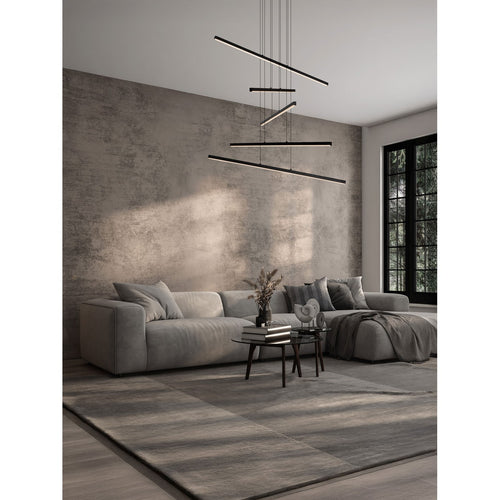Nova Luce GRATTA Geïntegreerde LED-hanglamp voor plafond, zandkleurig zwart, Triac dimbaar, 49W, 1715lm, 3200K