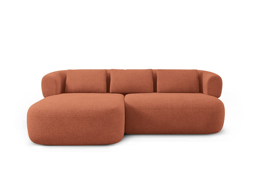 Micadoni linker hoekbank Jenny 5-zits, boucle baksteen - 145x200x73cm