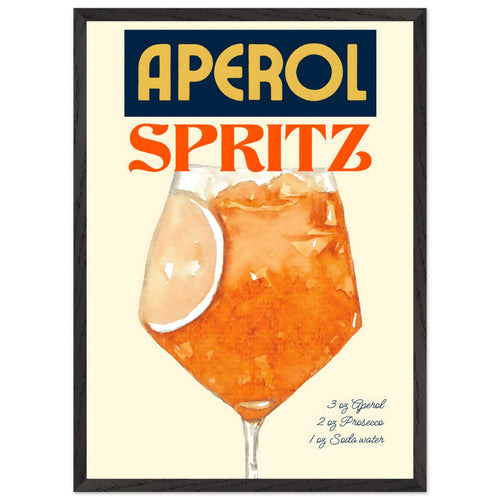 Artfulprints Poster met Lijst Aperol Spritz - Original   - 50x70 cm - Oranje