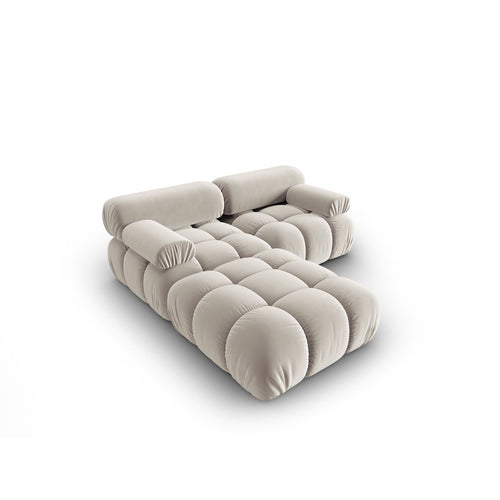 Cosmopolitan Design - Modulaire bank Cortina 3-zits, flueel donkerbeige - 188x188x70cm
