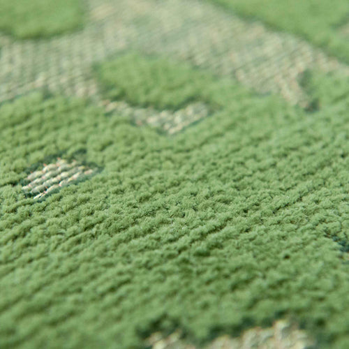 Louis De Poortere binnen & buiten machinewasbaar vloerkleed Structures Baobab van 70% gerecycled PET - groen - 235x340cm