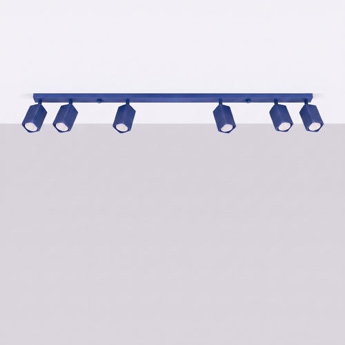 Sollux Lighting Plafondlamp RAYO 6L ultramarijn - 117x6x16,5cm