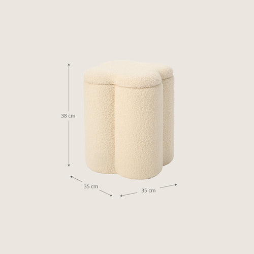 Petite Amélie Opbergpoef Fleur - Beige - vtwonen shop