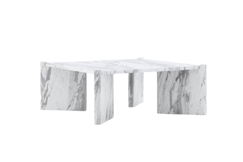 Rebellenclub Salontafel Makai - 100 x 100 cm - Wit marmerlook