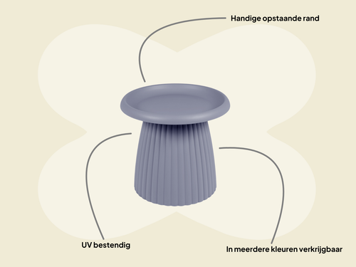 MaximaVida kunststof bijzettafel Mila rond 50 cm muisgrijs