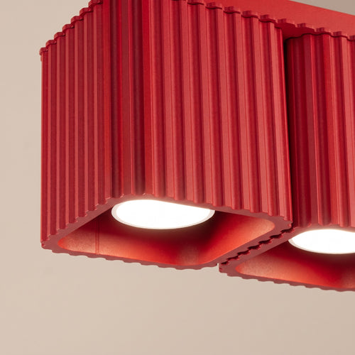 Sollux Lighting Plafondlamp RIFF 2 rood GU10 - 20,5x10x12cm