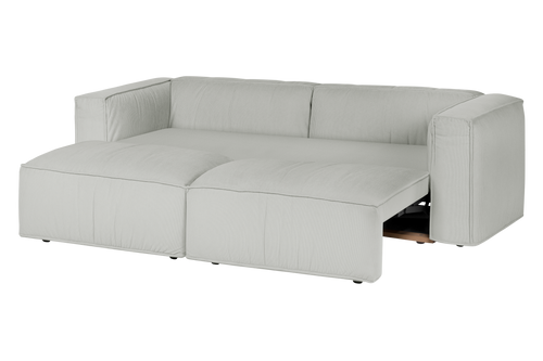 noo.ma Lobi 3-zits slaapbank - Chalk Grey corduroy, 140x190 cm slaapfunctie