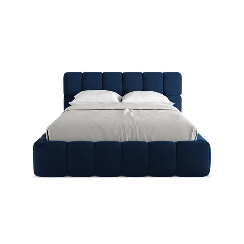 LaMiaSofa Bed met opbergruimte Roma - velours - koningsblauw - 160x228x82