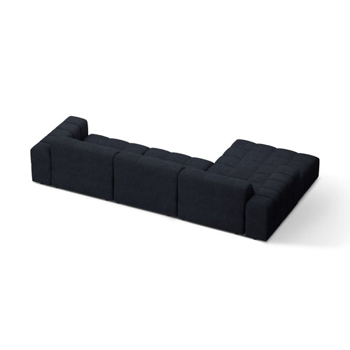 Cosmopolitan Design - Linker hoekbank Chicago 4-zits, chenille marineblauw - 167x294x78cm