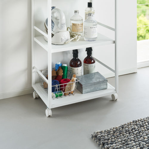 Yamazaki Tower Opbergtrolley 3-laags semi gesloten - Wit
