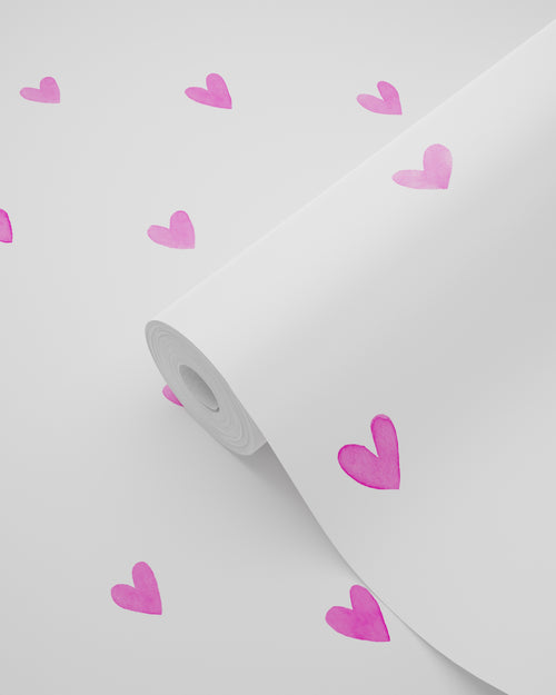 ESTAhome behang hartjes fuchsia roze - 53 cm x 10.05 m - 138866 - vtwonen shop