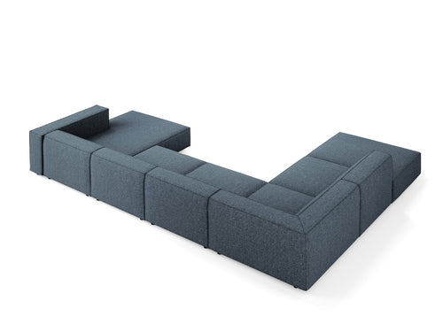 Cosmopolitan Design Panoramische hoekbank links Arendal 7-zits, chenille, koningsblauw - 262x364x70cm