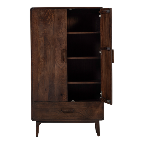 WOOOD opbergkast Liya - Mangohout - Donkerbruin - 150x85x35