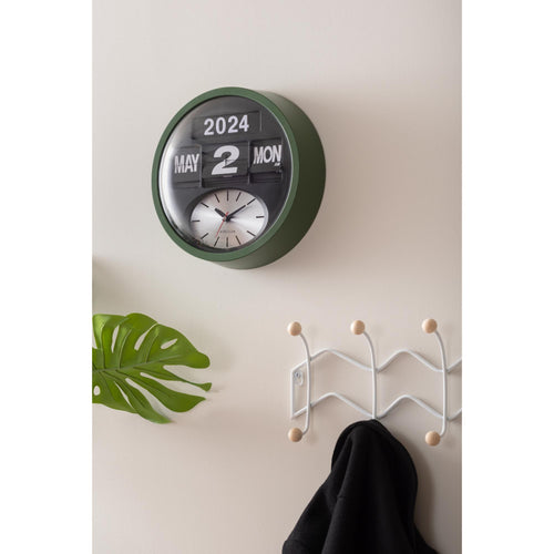 Karlsson wandklok Round Flip - groen - Ø32.6cm - vtwonen shop