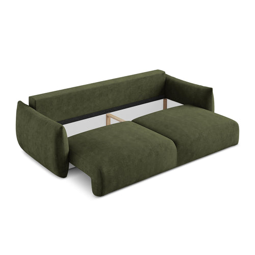 LaMiaSofa 3-zits slaapbank Savona - chenille stof - olijf - 230x105x90