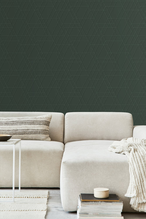 ESTAhome behang grafisch 3D motief donkergroen - 50 x 900 cm - 139606 - vtwonen shop