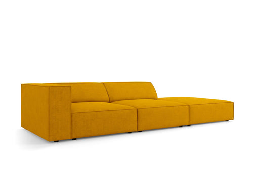 Cosmopolitan Design Rechte bank Arendal 4-zits, chenille met ribbeleffect, mosterd - 102x262x70cm