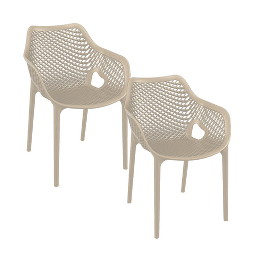 Garden Impressions tuinstoel Air XL design taupe - 2 stuks